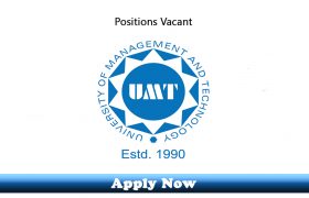 Jobs in the University of Management and Technology Lahore 2020 Apply Now
