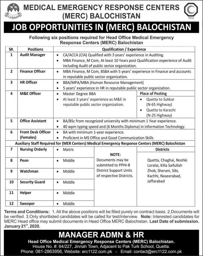 jobs-in-medical-emergency-response-centers-merc-balochistan-2020-apply