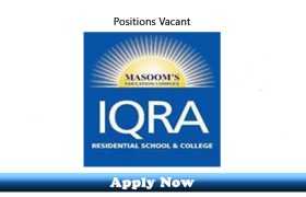 Jobs in Iqra Residential School and College Quetta 2020 Apply Now