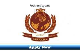Jobs in Cadet College Sargodha 2020 Apply Now