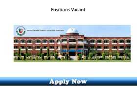 Jobs in District Public School and College Depalpur 2020 Apply Now