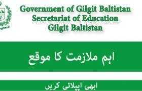 Jobs in Secretariat of Education Gilgit Baltistan 2020