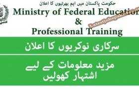 Jobs in Ministry of Federal Education and Professional Training 2020