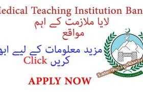 Jobs in Medical Teaching Institution Bannu 2020