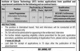 Jobs in Institute of Space Technology (IST) Islamabad 2020
