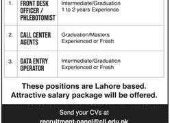Jobs in Chughtai Lab Lahore 2020
