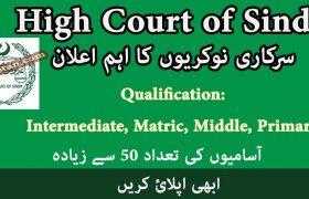 Jobs in High Court of Sindh 2020