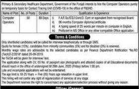 Primary and Secondary Healthcare Department Punjab Jobs 2020