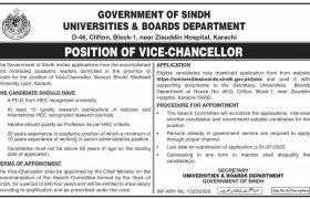 Universities and Boards Department Sindh Jobs 2020
