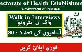 80 New Jobs in Directorate of Health Establishments Islamabad 2020