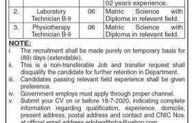 District Health Officer Shaheed Benazirabad Jobs 2020