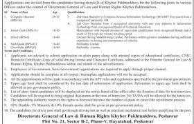 Directorate General of Law and Human Rights Khyber Pakhtunkhwa Jobs 2020