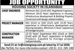 Vision Group Islamabad Jobs 2020