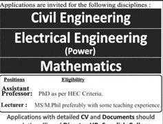 Swedish College of Engineering and Technology Wah Cantt Jobs 2020