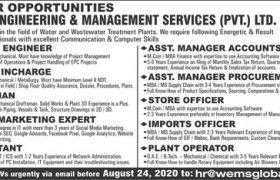 Water Engineering & Management Services Pvt Ltd Jobs 2020