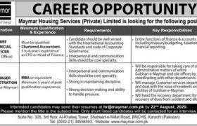 Maymar Housing Services Pvt Limited Karachi Jobs 2020