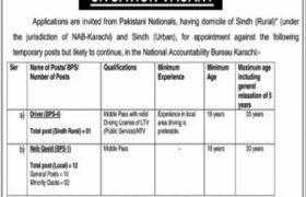 National Accountability Bureau NAB Karachi Jobs 2020