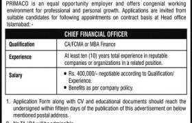 Pakistan Real Estate Investment & Management Company Private Limited (PRIMACO) Jobs 2020