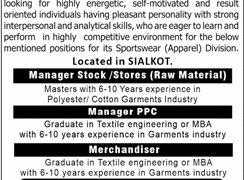 Silver Star Enterprises Pvt Ltd Sialkot Jobs 2020