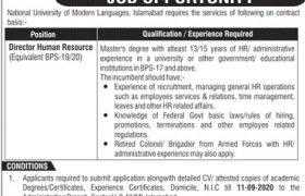 NUML University Islamabad Jobs 2020