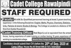 Cadet College Rawalpindi Jobs 2020