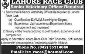 Lahore Race Club Jobs 2020