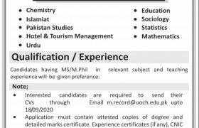 University of Chitral Jobs 2020