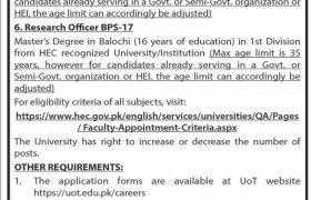 University of Turbat Jobs 2020