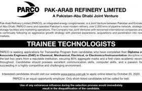 Pak-Arab Refinery Limited Jobs 2020