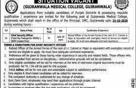Gujranwala Medical College Jobs 2020