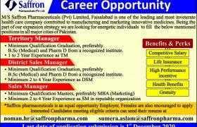 Saffron Pharmaceuticals Faisalabad Jobs 2020
