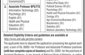 University of Haripur Jobs 2020