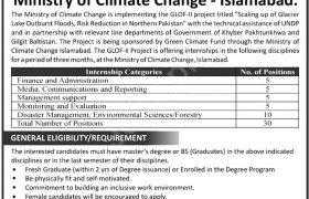 Ministry of Climate Change Internships 2020
