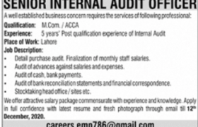 Auditing Jobs Lahore 2020