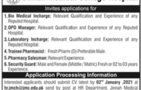 Jinnah Medical College Jobs 2021