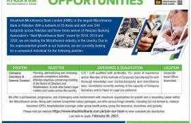 Khushhali Microfinance Bank Limited Jobs 2021