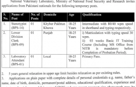 National Veterinary Laboratory Islamabad Jobs 2021