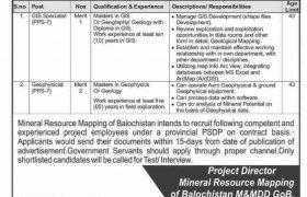 Mineral Resource Mapping Balochistan Jobs 2021