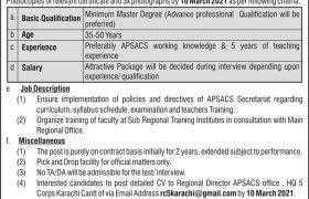 APSAC Hyderabad & Pano Aqil Jobs 2021