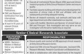 Shifa Clinical Research Center Jobs 2021