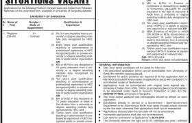 University of Sargodha Jobs 2021