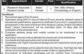 Army Museum Lahore Cantt Jobs 2021