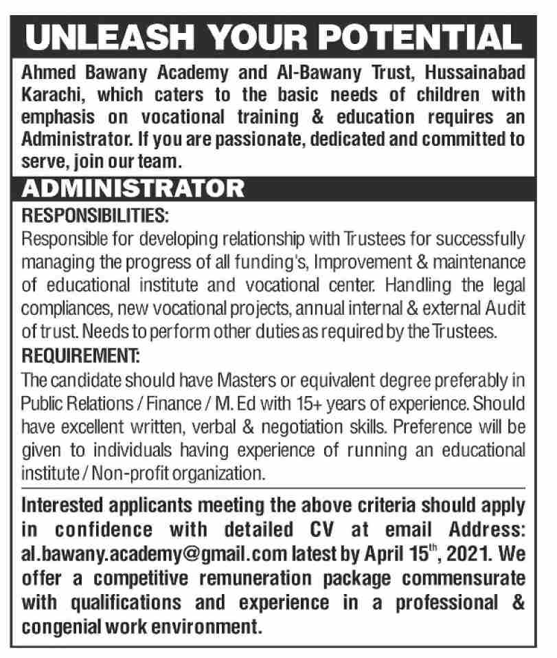 Ahmed Bawany Academy Jobs 2021