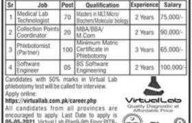 Virtual Lab Lahore Jobs 2021