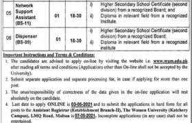 Jobs in Women University Multan 2021