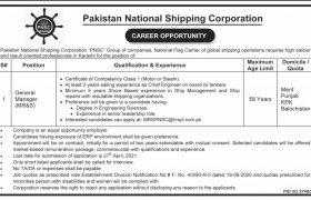 Jobs in Pakistan National Shipping Corporation 2021