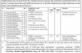 Health Department Gilgit-Baltistan Walk-in-Interview 2021