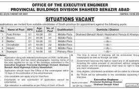 Jobs in Provincial Building Division Sindh 2021
