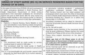Jobs in Health Department Sindh 2021