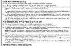 Jobs in School of Law Karachi University 2021